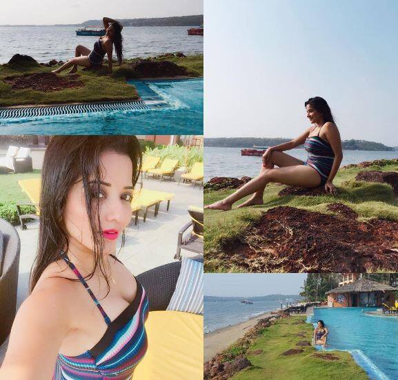 The Bhojpuri actress looks stunning while posing in swimsuit. (Instagram)