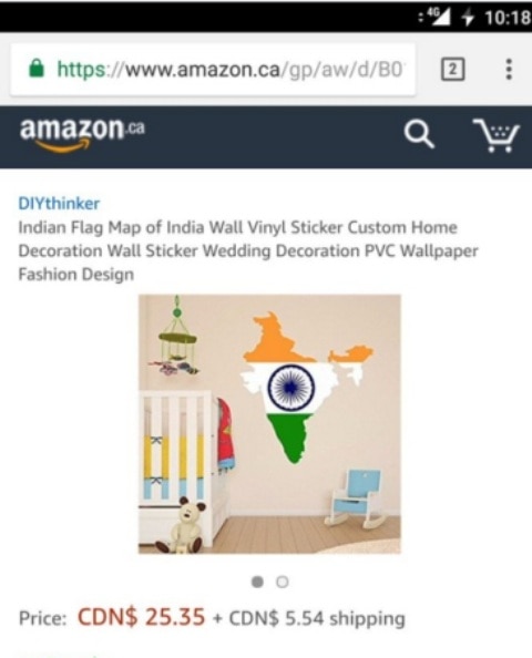 Amazon Canada does it again; sells Indian map without disputed territories Amazon Canada does it again; sells Indian map without disputed territories
