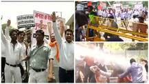 Massive protest by BJP\'s youth wing outside Delhi CM Kejriwal\'s residence