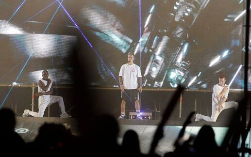 Justin Bieber performs during his concert (Sherwin Crasto/SOLARIS IMAGES)
