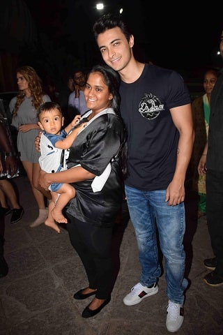 Arpita Khan with her husband Aayush Sharma and son Ahil (Sushant Agonde/SOLARIS IMAGES)