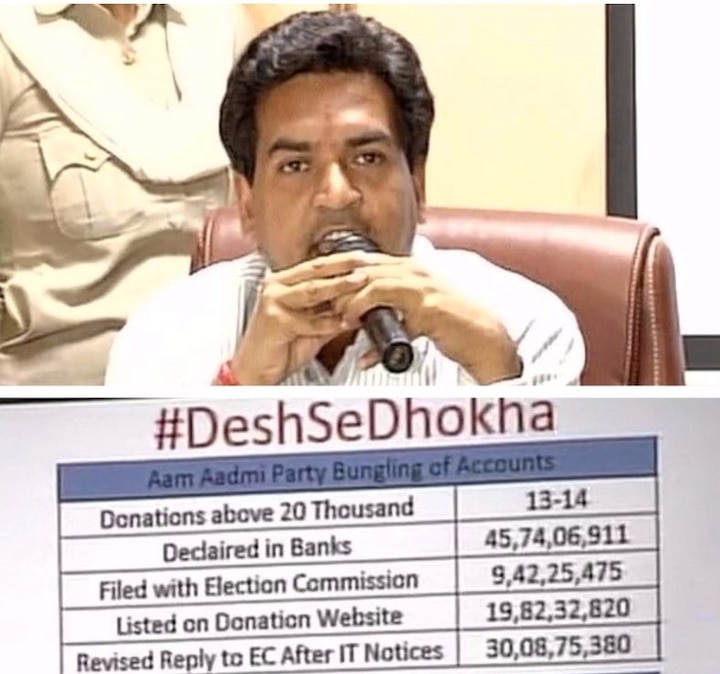 Kapil Mishra shows 'proof' of Kejriwal's 'lies', claims 'crores transferred by shell companies in AAP's account'  Kapil Mishra shows 'proof' of Kejriwal's 'lies', claims 'crores transferred by shell companies in AAP's account'