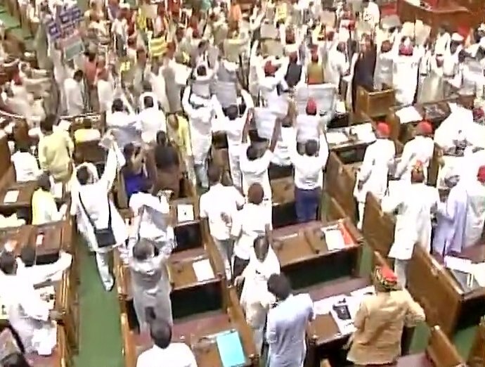  Ruckus in UP assembly over law & order situation; opposition hurl paper balls on Governor Ram Naik Ruckus in UP assembly over law & order situation; opposition hurl paper balls on Governor Ram Naik