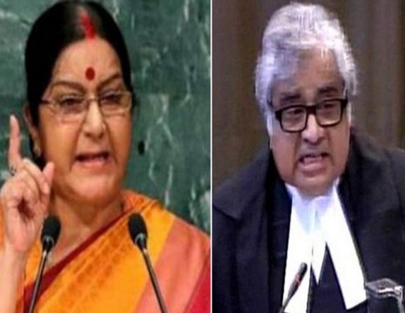 Harish Salve charged Re 1 as fee for Kulbhushan Jadhav case: Sushma Swaraj Harish Salve charged Re 1 as fee for Kulbhushan Jadhav case: Sushma Swaraj