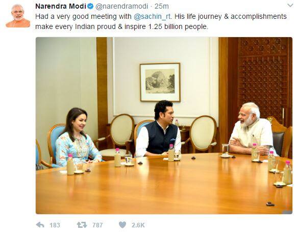 Prime Minister Narendra Modi was also ecstatic by this meeting and took to twitter to give away his feelings.