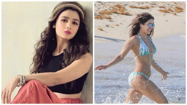 Alia Bhatt gives a weird reaction on Priyanka Chopra's bikini avatar Alia Bhatt gives a weird reaction on Priyanka Chopra's bikini avatar