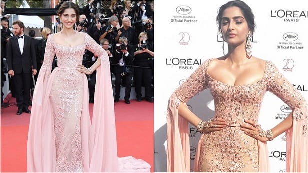 Sonam Kapoor at Cannes Film Festival. (Image courtesy- Twitter @LOrealParisIn, Inputs-ANI)
