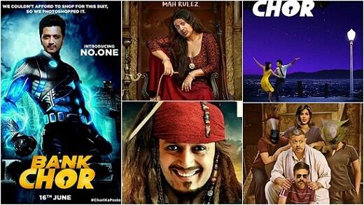 Riteish Deshmukh is considered to be one of the best comedians in Bollywood and his latest spoofs will make you laugh out loud. The 38-year-old-actor stole some posters of many big Bollywood and Hollywood movies and gave them a hilarious twist and uploaded them on his Twitter handle to promote his upcoming movie 'Bank Chor' Check out: (Photo- Twitter @Riteishd)