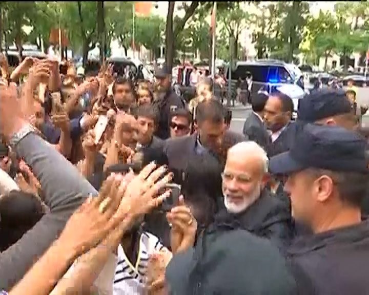 PM Narendra Modi reaches Madrid in Spain, on the second leg of his six-day, 4 nation tour PM Narendra Modi reaches Madrid in Spain, on the second leg of his six-day, 4 nation tour