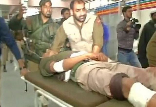 Four police personnel injured in grenade attack near J-K bank in Sopore Four police personnel injured in grenade attack near J-K bank in Sopore