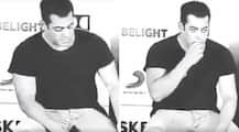 Salman Khan caught \'eating\' his jeans at a press event; Watch the clip here