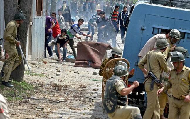 Students clash with security forces at various places in Kashmir Students clash with security forces at various places in Kashmir