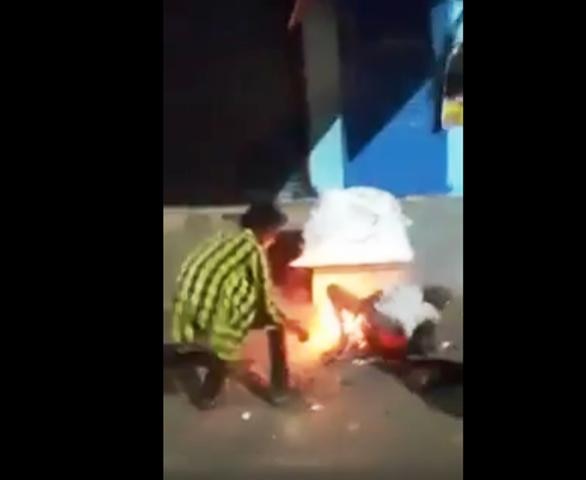 Drunken miscreants set private parts of homeless man on fire in Chennai Drunken miscreants set private parts of homeless man on fire in Chennai