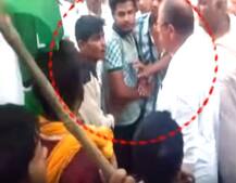 Madhya Pradesh: Congress\' Rahul slaps party worker for pelting stones at police during protest