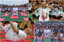 PM Modi performs asanas amid rain, says yoga connecting world with India
