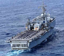 Army personnel perform Yoga onboard INS Jalashwa & INS Kirch in Bay of Bengal