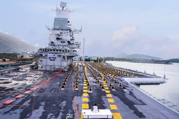 Even the Indian Navy personnel took part in celebrating International Yoga Day.