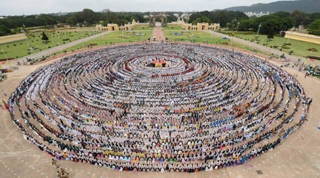 Mysore: Thousands of students rehearse to create the