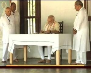 Gujarat visit: PM Narendra Modi spins charkha at Sabarmati Ashram in Ahmedabad