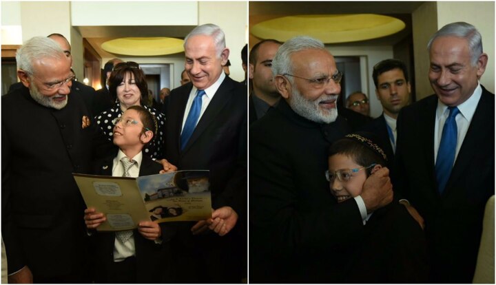 PM Modi meets Mumbai attack survivor Moshe, his Indian Nanny Sandra in Israel PM Modi meets Mumbai attack survivor Moshe, his Indian Nanny Sandra in Israel