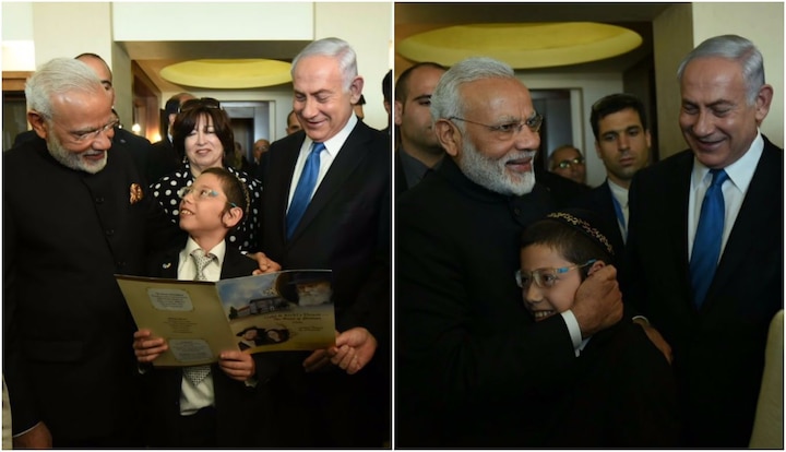 PM Modi meets Mumbai attack survivor Moshe, his Indian Nanny Sandra in Israel PM Modi meets Mumbai attack survivor Moshe, his Indian Nanny Sandra in Israel