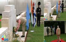 PM Narendra Modi lays wreath at cemetery for Indian soldiers of WWI in Haifa, Israel