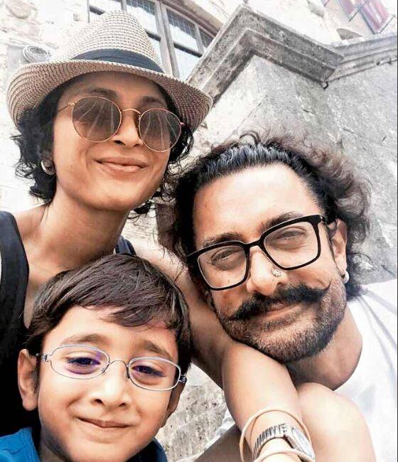 The 'PK' star, who had been busy shooting in Malta for his upcoming flick, took time out from his hectic schedule and decided to take a break with wife Kiran and son Azad. (Inputs- ANI, Picture courtesy- Twitter @The_AKFC)