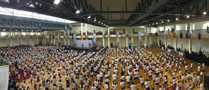In a record-breaking practice session, 831 kids at the NBA academy and 3459 overall - from Kolkata, Hyderabad, Chennai and Bengaluru through online video conference - joined Kevin Durant in mobility drills. The previous Guinness record was around 600 children.(Photo: Twitter)