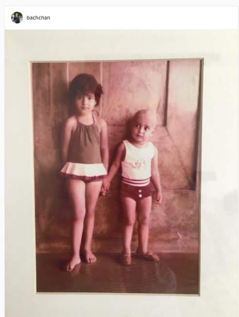 Bollywood megastar Amitabh Bachchan's son Abhishek Bachchan posted this picture on his Instagram timeline in which he is seen standing with his sister Shweta Bachchan. 
