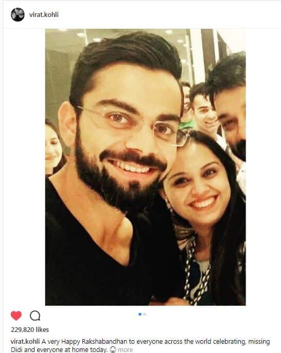 Indian cricket team captain Virat Kohli posts a lovely picture with his sister