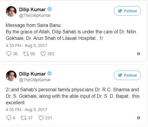 The 94-year-old actor's Twitter handle too posted the news, telling,