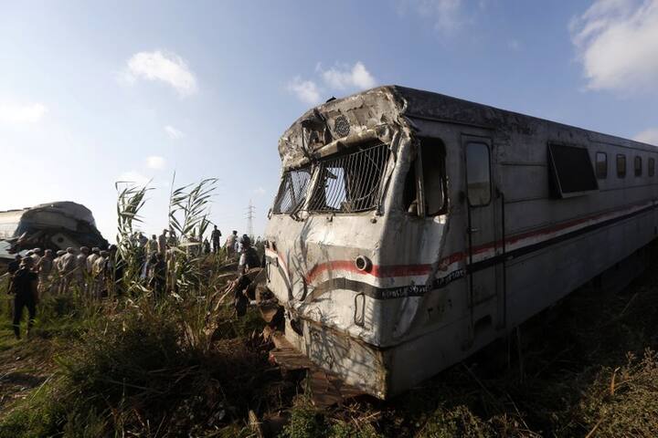 An eyewitness who lives close to the crash site said he and others ran toward the site when they heard the sound of the impact. “We ran to the scene and we found people jumping from the train and lots of dead,” said Abdel-Bari Abdel-Hamid.