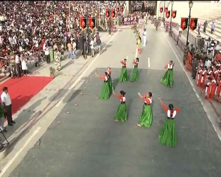 A huge crowd gathered on Attari-Wagah border to watch Independence Day celebrations.