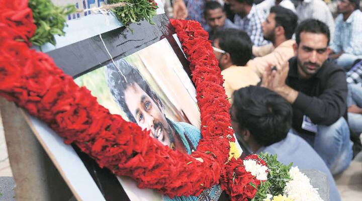 Rohith Vemula was a Ph.D. student at the University of Hyderabad. He was a student activist of the Ambedkar Students' Association (ASA) who committed suicide on 17 January 2016. (Image: AP/File)