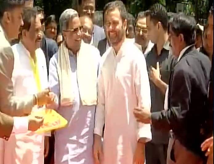 Karnataka: Hoarding placed outside the 'Indira Canteen' launched by Congress Vice President Rahul Gandhi in Bengaluru