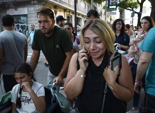 The attack happened at 5.00 p.m. (local time) when the van rammed into several vehicles before barrelling down the tree-lined central pedestrian-only area of Las Ramblas./ AFP image