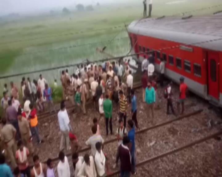 In the latest one, as many as 74 passengers were injured as nine bogies of the Kafiyat Express derailed in UP's Auraiya district early on Wednesday after dashing against a dumper carrying construction material for railway work, officials said.