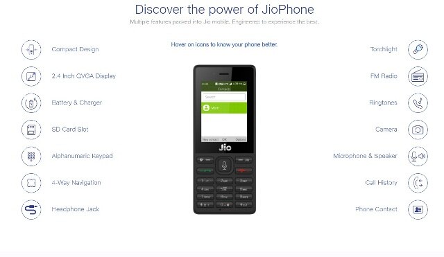 Reliance JioPhone full specifications, features revealed Reliance JioPhone full specifications, features revealed