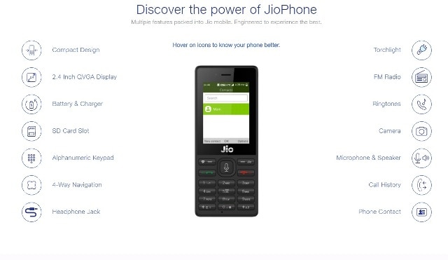 jio phone specification