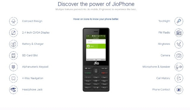 Reliance JioPhone full specifications, features revealed Reliance JioPhone full specifications, features revealed