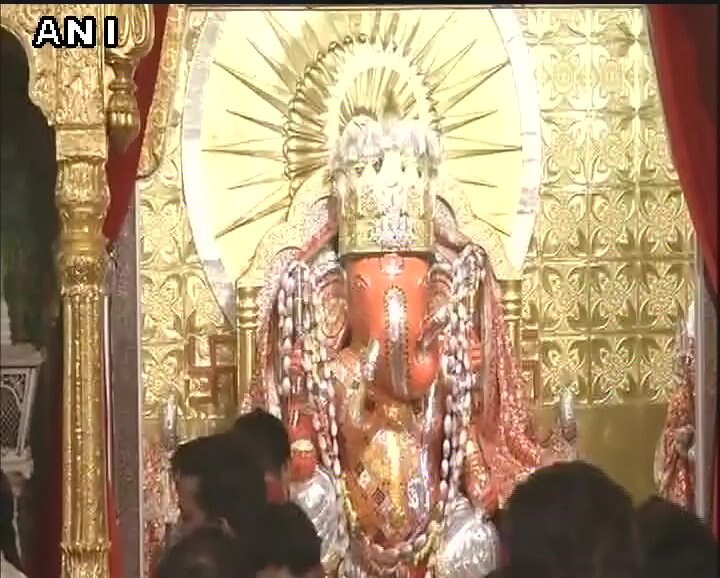 Rajasthan: Devotees in large numbers throng Jaipur's Moti Dungri temple on the occasion of GaneshChaturthi. PIC/ANI.