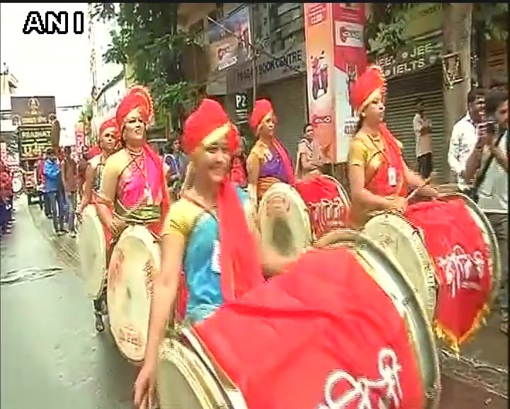 Maharashtra:GaneshChaturthi celebrations underway in Pune. PIC/ANI.