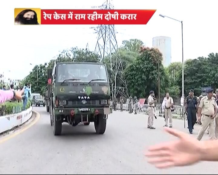The sect chief was present in the court when the judgment was given in Panchkula town, adjoining Chandigarh. Outside, tens of thousands of his supporters were massed along with thousands of security personnel.