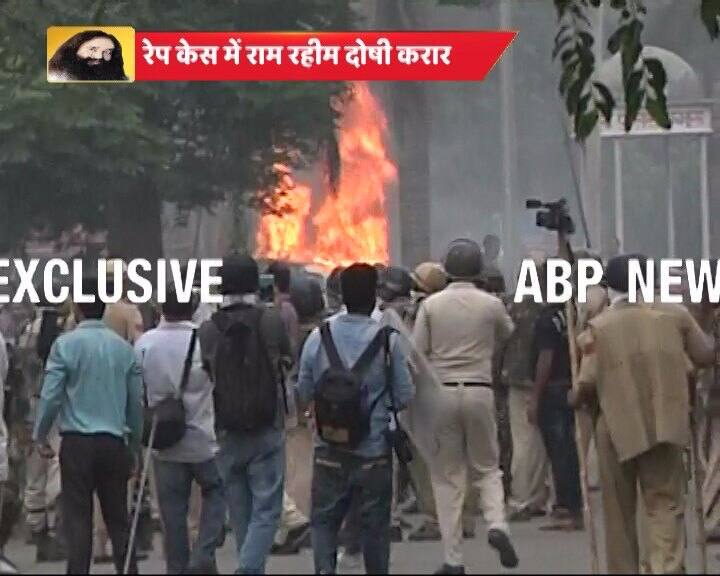 Vehicles of media organisations were set on fire. The injured video-journalist was being rushed to a hospital.