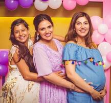 Here are some beautiful pictures from Esha Deol\'s BABY SHOWER
