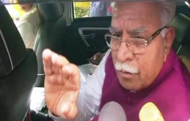 Man hurls ink at Haryana CM Manohar Lal Khattar, detained Man hurls ink at Haryana CM Manohar Lal Khattar, detained