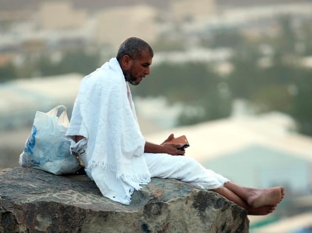 During the hajj, pilgrims are expected to shed symbols of materialism, though the trip itself can be quite expensive for most. Male pilgrims are required to wear seamless, white terrycloth garments for the entirety of the hajj. Women wear loose clothing, cover their hair and forgo makeup and nail polish to achieve a state of humility and spiritual purity. (Photo: AP)