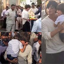 IN PICS: Shah Rukh Khan Bids Farewell To Lord Ganesha With Famliy