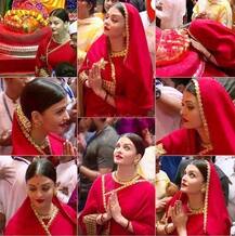 Aishwarya Rai Looks Drop-Dead Gorgeous In Red Saree, Visits Lalbaugcha Raja