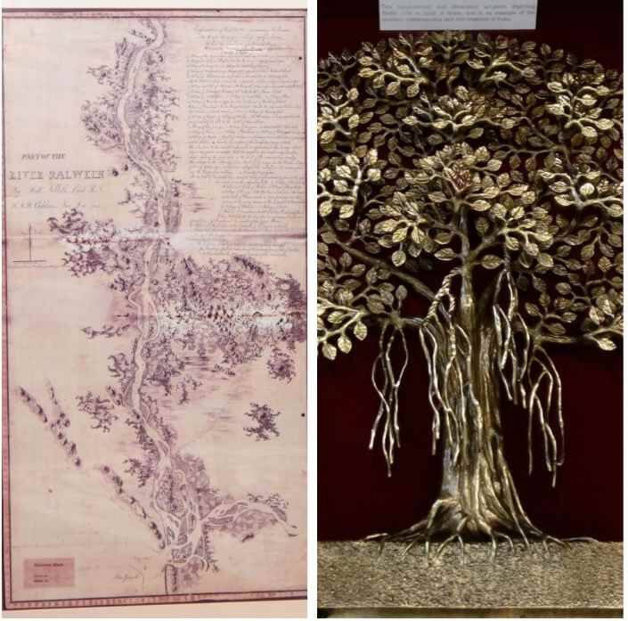 At this occasion PM Modi presented a 1841 map of a stretch of the River Salween and a sculpture of Bodhi tree to Myanmar President U Htin Kyaw.